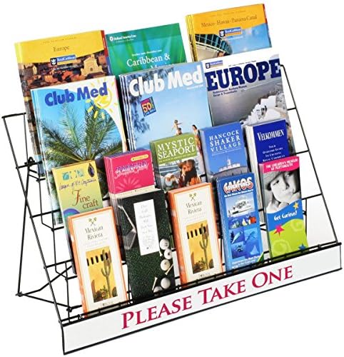 Displays2go Countertop Display Rack for Literature, 4 Open Tiers by Displays2go