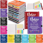 Resurhang 20 Sets Nurses Week Gifts Bulk 2026 Nurse Appreciation Gifts Nursing Thank You Gift Notebook with Pen in Holder and Sticky Note Notepad Marker Index Tab Inspiring Journal Ballpoint Pen by Resurhang