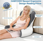 22" XL Reading Pillow Sitting in Bed,Back Support & Armrests(Grey & White) - Image 2