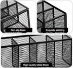 2 Pcs Black Metal Mesh Desk Organizer Pen Holder 6 Compartments Pencil Holder for Desk, pen organizer for Office Supplies, Pencil Caddy, Makeup Brush Storage, Home and Classroom Accessories - Image 3