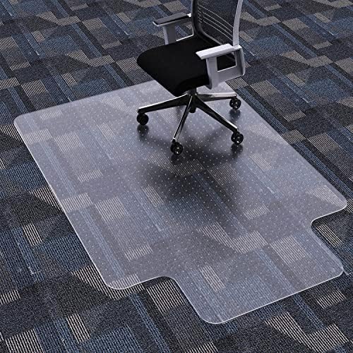 FuturHydro Desk Chair Mat for Flat to Low Pile Carpets, 45" x 53" Clear Office Home Floor Protector Mat, Transparent Mats for Office, Home and Gaming Floors (with Lip) by FuturHydro