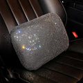 Carwales Lumbar Support Pillow Summer Decorative for Car Soft Bling Accessories Sparkly Diamond Rhinestone for Women Girls, Universal Office Chair Lower Back Cushion Rubber Black by Carwales