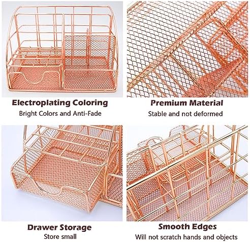 Rose Gold 13PCS Office Desk Organizers Supplies and Accessories - Image 4
