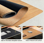 Large Office Desk Mat, Leather Mouse Pad (35.5"×37.5", Black) - Image 3