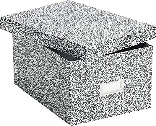 Oxford 40590 Reinforced Board Card File, Lift-Off Cover, Holds 1,200 5 x 8 Cards, Black/White - Image 2