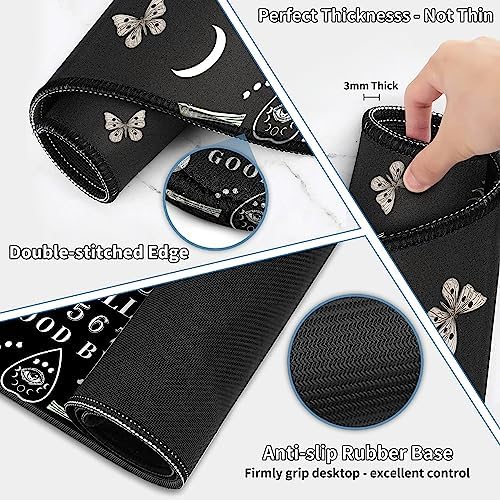 Large Gaming Mouse Pad Set 35.4 x 15.7 with Keyboard Wrist Rest, Wrist Support, and Coaster Memory Foam Smooth Desk Pad Mousepad for Home Office School - Ouija Board - Image 4