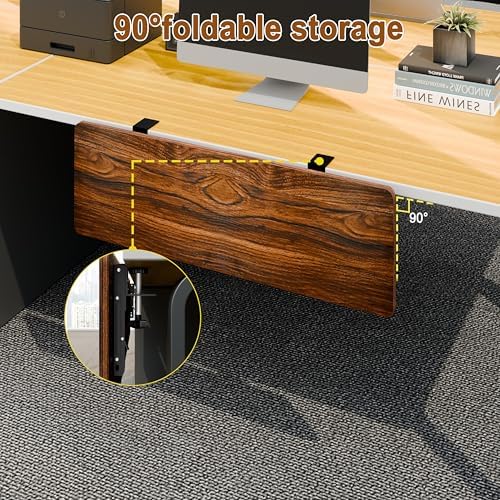 Ergonomic Desk Extender Tray, 24.02"×11.81" Clamp-On Arm Rest Shelf, 90° Foldable Computer Elbow Support for Office Home, Space-Saving Keyboard Mouse Tray (Vintage Burnt Color) - Image 5