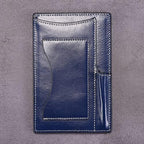 HISCOW Leather 3x5 Index Card Holder, Pocket Note Jotter, Antiqued Blue - Image 5