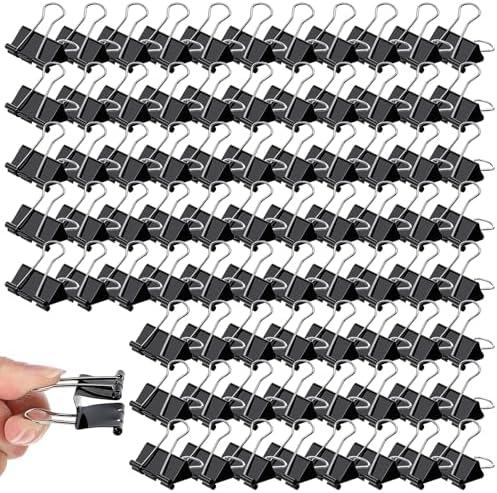 360 Pcs Medium Binder Clips Bulk 1.25 Inch Heavy Duty Paper Clamps, Black Metal Binding Med Clips for Office Supplies and Professional Organization by Unknown