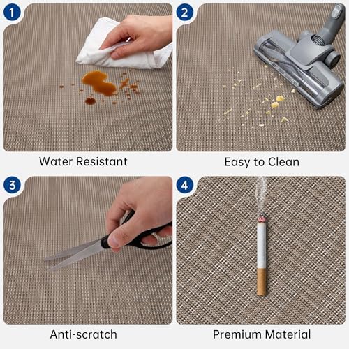 Office Chair Mat for Hardwood & Tile Floor, 45" x 53" Anti-Slip Desk Chair Mat, Easy Glide Floor Protector for Rolling Chairs, Floor Mat for Office Chair for Home Office (Dark Brown) - Image 3