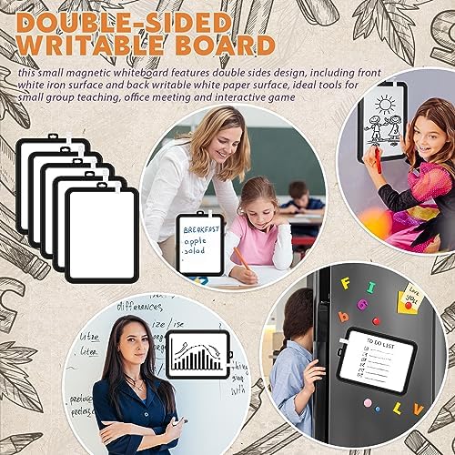 Outus 10 Pcs Dry Erase Mini White Boards Bulk 8.5 x 11'' Small Magnetic Whiteboard Double Sided Colored Writing Boards for Kids Students Locker Fridge(Black) - Image 4