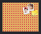 PinPix 15x12 inch Cork Bulletin Board. This Decorative Framed Pin Board Comes with Diamond Pattern in Red and Orange Design and Satin Black. Ideal for Home, Office Decor or School (PinPix-331) by PinPixBulletinBoards