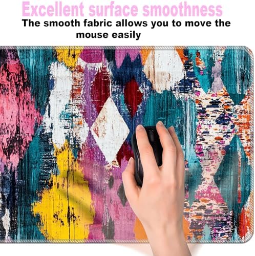 Keyboard Wrist Rest Set,Memory Foam Wrist Support Mouse Pad,31.5"x11.8" Desk Mat for Comfortable Typing & Pain Relief,Non-Slip Base for Office & Home Use - Vintage Geometric Print Vector - Image 5
