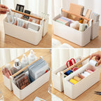 2 Pack Art Caddy Organizer Portable,Marker Box, Large Pen Holder for Desk, Art Supply Storage Bin with Adjustable Dividers for Colored Pencils,Markers,Craft Organizers (Blue Divider) - Image 5