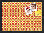 PinPix 22x16 inch Cork Bulletin Board. This Decorative Framed Pin Board Comes with Diamond Pattern in Red and Orange Design and Satin Black. Ideal for Home, Office Decor or School (PinPix-331) by PinPixBulletinBoards