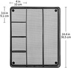 Amazon Basics Mesh Desk Drawer Organizer with 6 Compartments, Non-Slip Office Supplies Storage for Pens and Accessories, Black - Image 5