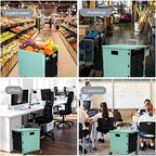 Foldable Utility Cart Portable Collapsible Crate Rolling Carts with Wheels Rolling Tote Basket Teacher Cart with Lid Wear-Resistant 360°Rotate Wheel Noiseless for Shopping Storage Office Use - Image 4