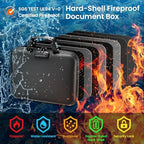 Fireproof Document Box with Lock, Hard case Fireproof File Organizer with 13 Pocket Accordion File Folders, Portable Safe Box - Image 6