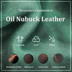 CONTACTS Full Grain Leather Pencil Case Handmade Vintage Zipper Pen Holder Pouch with Card Slot Pens Organizer Pockets Stationery Bag for Men and Women (Dark Green) - Image 6