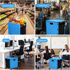 Foldable Utility Cart Portable Collapsible Crate Rolling Carts with Wheels Rolling Tote Basket Teacher Cart with Lid Wear-Resistant 360°Rotate Wheel Noiseless for Shopping Storage Office Use - Image 4