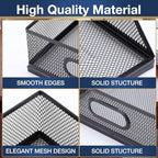 4 Pcs Stackable Letter Tray Metal Paper Tray Desk Organizer, Black - Image 3
