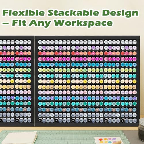 PROLEE Markers Organizer with 90 Compartments for 360 Marker Storage Art Pens Storage Rack,Watercolor Brushes Pens Alcohol Marker Holder for Desk Organizer - Image 6