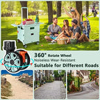 Foldable Utility Cart Collapsible Portable Crate Rolling Carts with Wheels Tote Basket with Magnetic Lid Telescopic Cover Wear-Resistant 360°Rotate Wheel Noiseless for Shopping Storage Office Use - Image 4