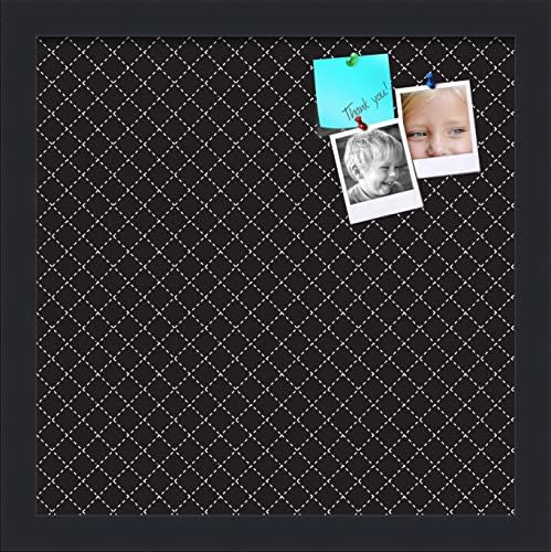 PinPix 13x13 inch Cork Bulletin Board. This Decorative Framed Pin Board Comes with Diamond Pattern in Black Design and Satin Black. Ideal for Home, Office Decor or School (PinPix-120) by PinPixBulletinBoards