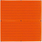 Wall Control Pegboard Rack Horizontal Metal Pegboard Garage Tool Storage Pack - Two 32-Inch Wide x 16-Inch Tall Easy To Install Peg Boards (Orange) by Wall+Control