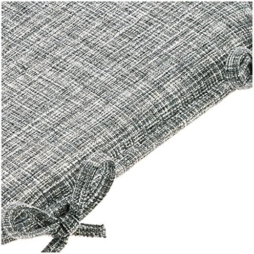Sweet Home Collection Chair Cushion Memory Foam Pads with Ties Honeycomb Pattern Slip Non Skid Rubber Back Rounded Square 16" x 16" Seat Cover, 4 Pack, Aria Multi Gray - Image 3