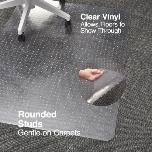 Staples Office Chair Mat, Clear, 60x46 Inch, Medium-Pile Carpet - Image 3
