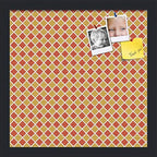 PinPix 14x14 inch Cork Bulletin Board. This Decorative Framed Pin Board Comes with Diamond Pattern in Red and Orange Design and Satin Black. Ideal for Home, Office Decor or School (PinPix-331) by PinPixBulletinBoards