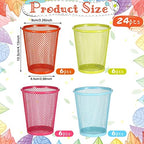 Colarr 24 Pack Mesh Pencil Holders, Metal Pen Cups in 4 Colors - Image 2