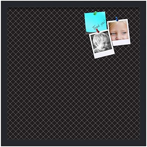 PinPix 20x20 inch Cork Bulletin Board. This Decorative Framed Pin Board Comes with Diamond Pattern in Black Design and Satin Black. Ideal for Home, Office Decor or School (PinPix-120) - Image 2