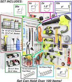 Peg Board Hooks for Hanging Tools with Bins and Baskets – Tool Organization Accessories Kit – Organizer Set of 1 inch, 2 inch, 4 inch L Hooks, J Hook, Pliers Rack, Screwdriver Holder - Image 3