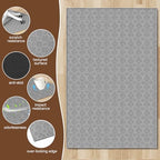KMAT Office Chair Mat, 45x53in Heavy Duty Hardwood/Tile Floor Protector, Floor Mat Computer Desk Mat for Rolling Chairs, Work, Study, Office, Grey - Image 4