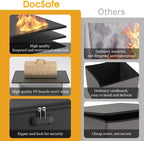 DocSafe Vinyl Record Storage Box with Lock,Fireproof＆Water Resistant Record Organizer Storage for 100+ Single Records(12-inch),Collapsible Storage Crate with Lid&Handles for Valuable Album Collection - Image 4
