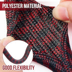 Cable Sleeve Self-Wrapping Wire Loom, Black Red,1 Inch x 25FT - Image 2