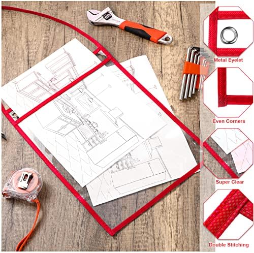 Geyee 80 Pack Job Ticket Holders 9x12 with Strap Hanging,Red - Image 4