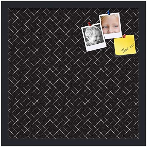 PinPix 17x17 inch Cork Bulletin Board. This Decorative Framed Pin Board Comes with Diamond Pattern in Black Design and Satin Black. Ideal for Home, Office Decor or School (PinPix-120) - Image 2