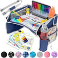 PILLANI Kids Travel Tray for Car - Toddler Travel Essential with iPad Holder & Dry Erase Board - Road Trip Essentials - Carseat Table - Toddler Lap Desk Organizer for Airplane - Kids Travel Essentials by Pillani