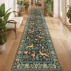 DUKINO 2.6x12 Hallway Runner Rug, Washable Animal Rug Non Slip, Black by DUKINO