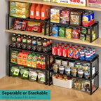 2 Pack Width Expandable Kitchen Cabinet Organizer Shelves - Image 4
