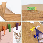 AKTOP Cork Board Bulletin Board 17"x8", 1/2" Thick Cork Board Tiles 6 Pack, Small Pin Board for Wall Decor, Self Adhesive Corkboards with 60 Push Pin Wood Clips for School, Home & Office - Image 5