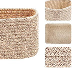 MiniArk Small Storage Baskets for Organizing | Closet Organizer Bins | Shelf Toy Basket | Woven Rope Baskets | Cube Decorative Box | Shallow Basket | 11.5x7.5x4.7” | 4 Packs Mixed Brown - Image 2