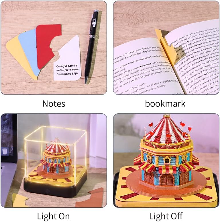 3D Memo Pad, 3D Calendar 2027, Time Piece Calendar, Tear-Off Calendars 2027, 3D Paper Carving Art Memo Pad, Art Carving Sticky Notes for Office Home Gifts Ornaments (Circus) - Image 6