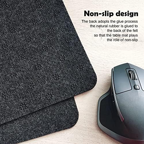 DAWNTREES Large Felt Desk Mat,39.4''x19.69'' Full Keyboard and Mouse Pad - Image 3