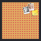 PinPix 18x18 inch Cork Bulletin Board. This Decorative Framed Pin Board Comes with Diamond Pattern in Red and Orange Design and Satin Black. Ideal for Home, Office Decor or School (PinPix-331) by PinPixBulletinBoards