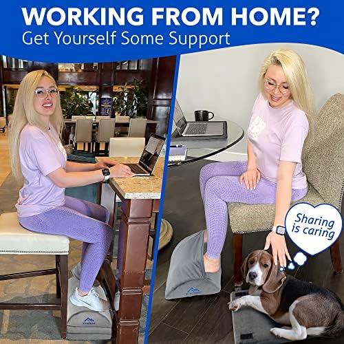 EverRest Foot Rest for Under Desk at Work – 3 Height Adjustable Ergonomic Footrest with Warm Feet Pocket, Firm Support Stool for Office Chair & Gaming, Washable Cover - Image 2
