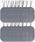 Sweet Home Collection Chair Cushion Memory Foam Pads with Ties Honeycomb Pattern Slip Non Skid Rubber Back Rounded Square 16" x 16" Seat Cover, 12 Pack, Aria Blue/Black 4 Pack by SweetHomeCollection